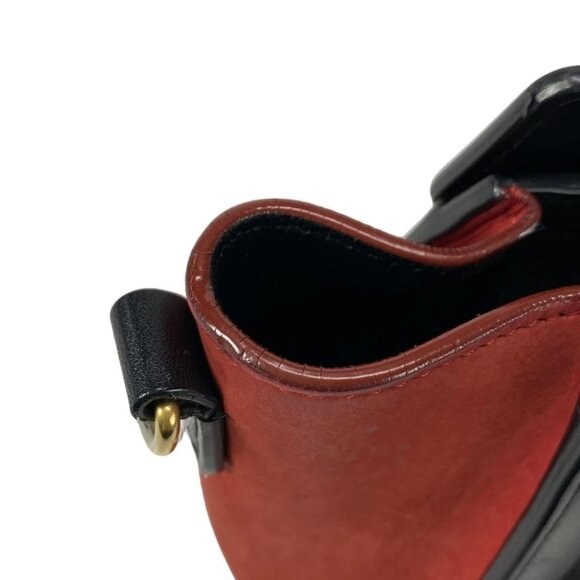 CELINE Luggage Nano Shopper 168243AAC.27CA Bordeaux Black Red Leather - - Picture 12 of 16